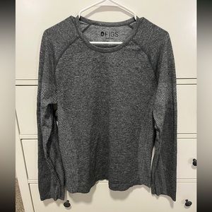 Figs Womens Underscrub Seamless Performance Salta Graphite Top Size Large